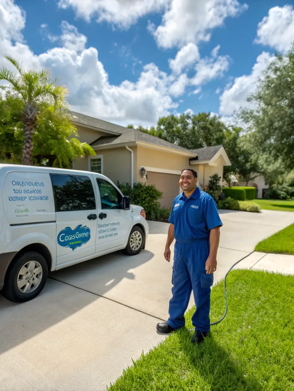 A Fleet Car Wash truck parked next to a row of parked cars, with a technician washing the exterior of one of the vehicles, demonstrating the convenience of on-site fleet washing.